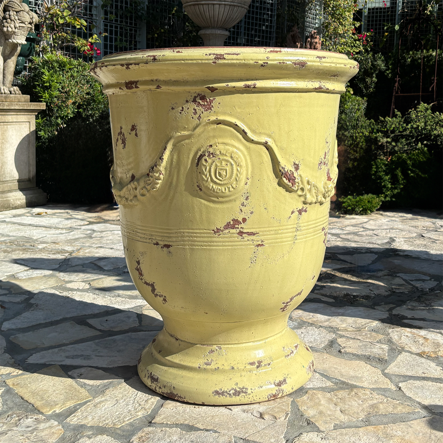 Single Vintage Garden Urn from Anduze in Terracotta from Provence