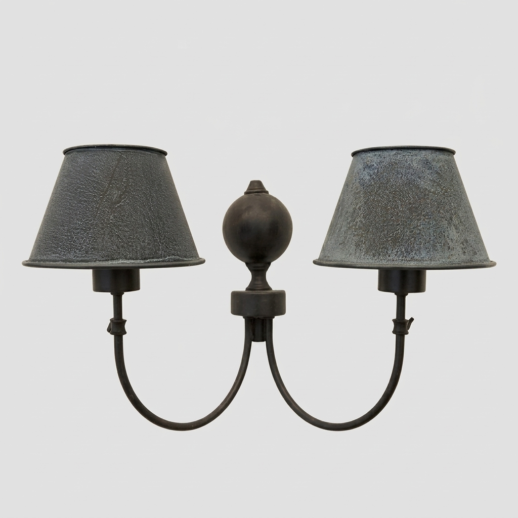 Pair of Zinc Claudine Double Wall Sconces in Metal