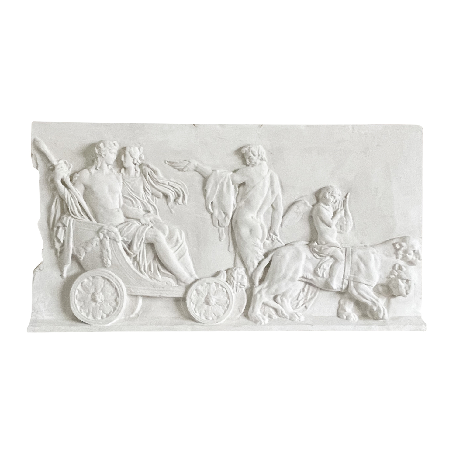 20th Century French Plaster Wall Relief of the God Dionysus & Princess Ariadne