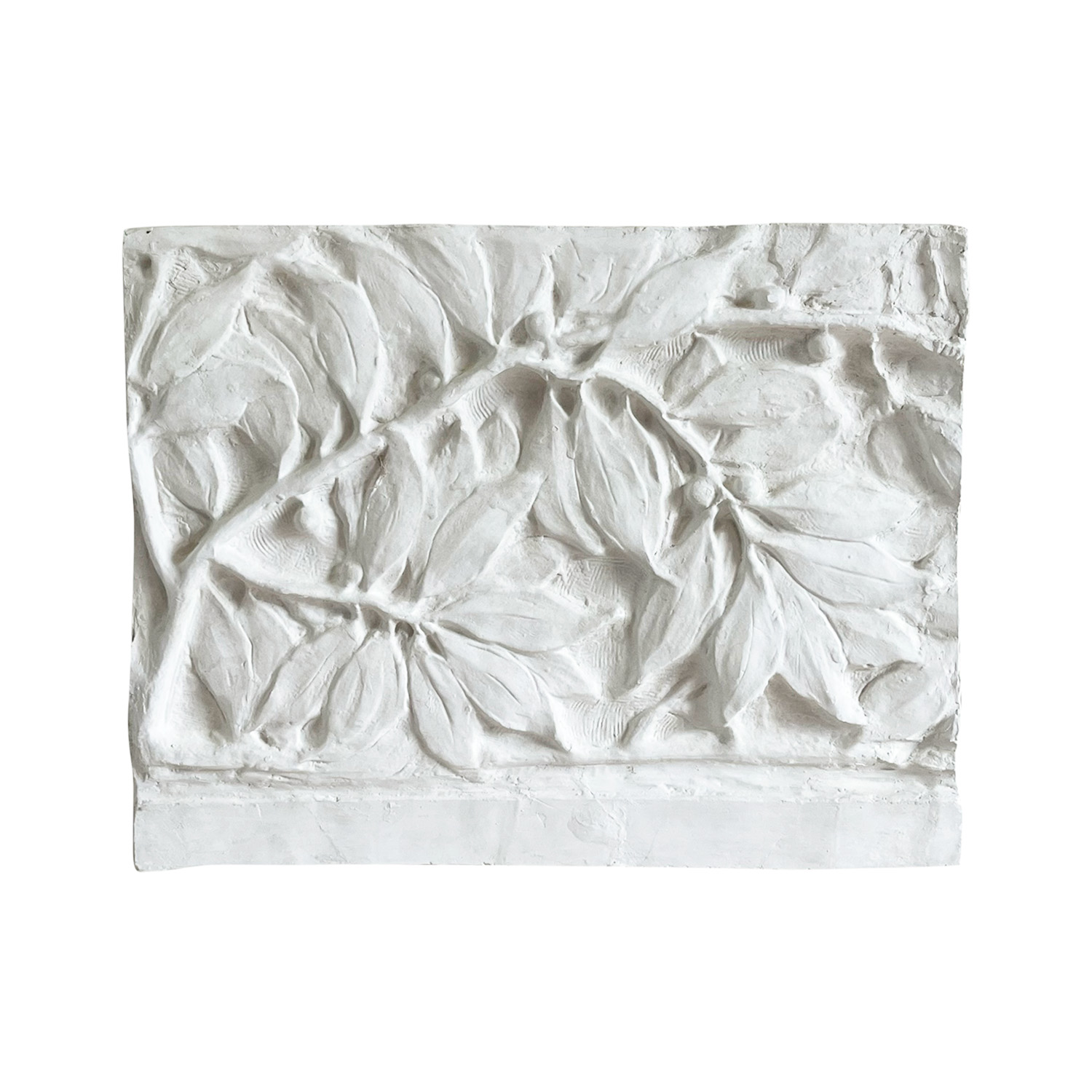 20th Century French Vintage Wall Plaster Relief of a Laurel Tree Branch