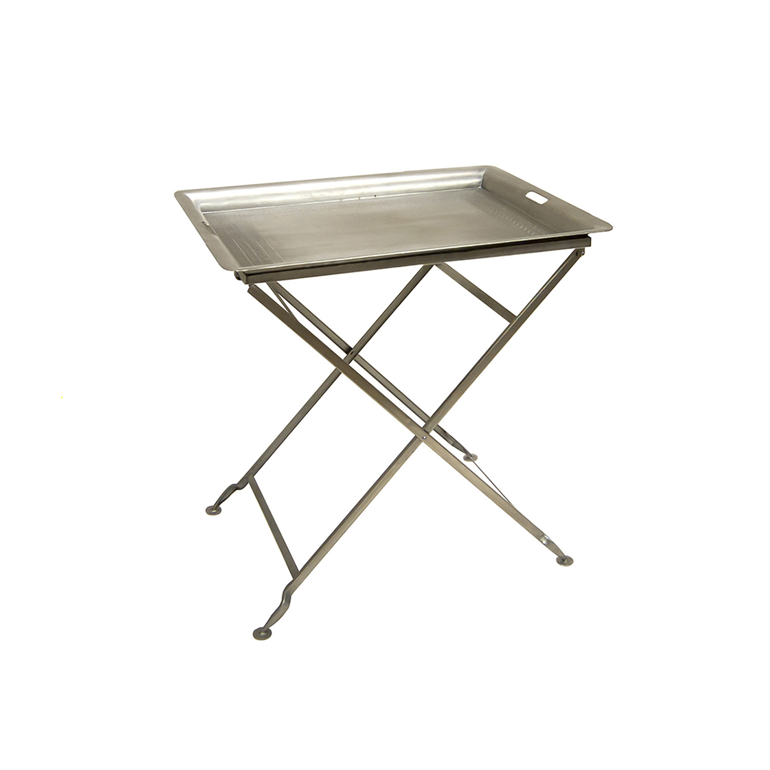 21st Century French Metal Tray Table – Rectangular Folding Serving Table