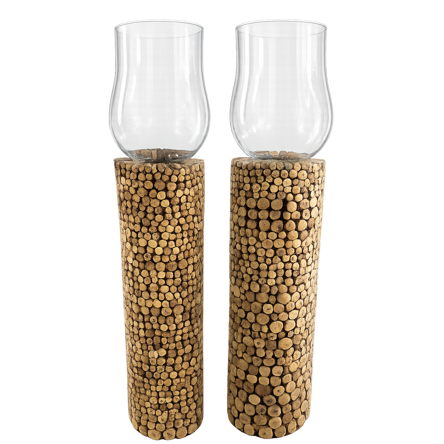 Pair of Colonne Bois Cork Vase
