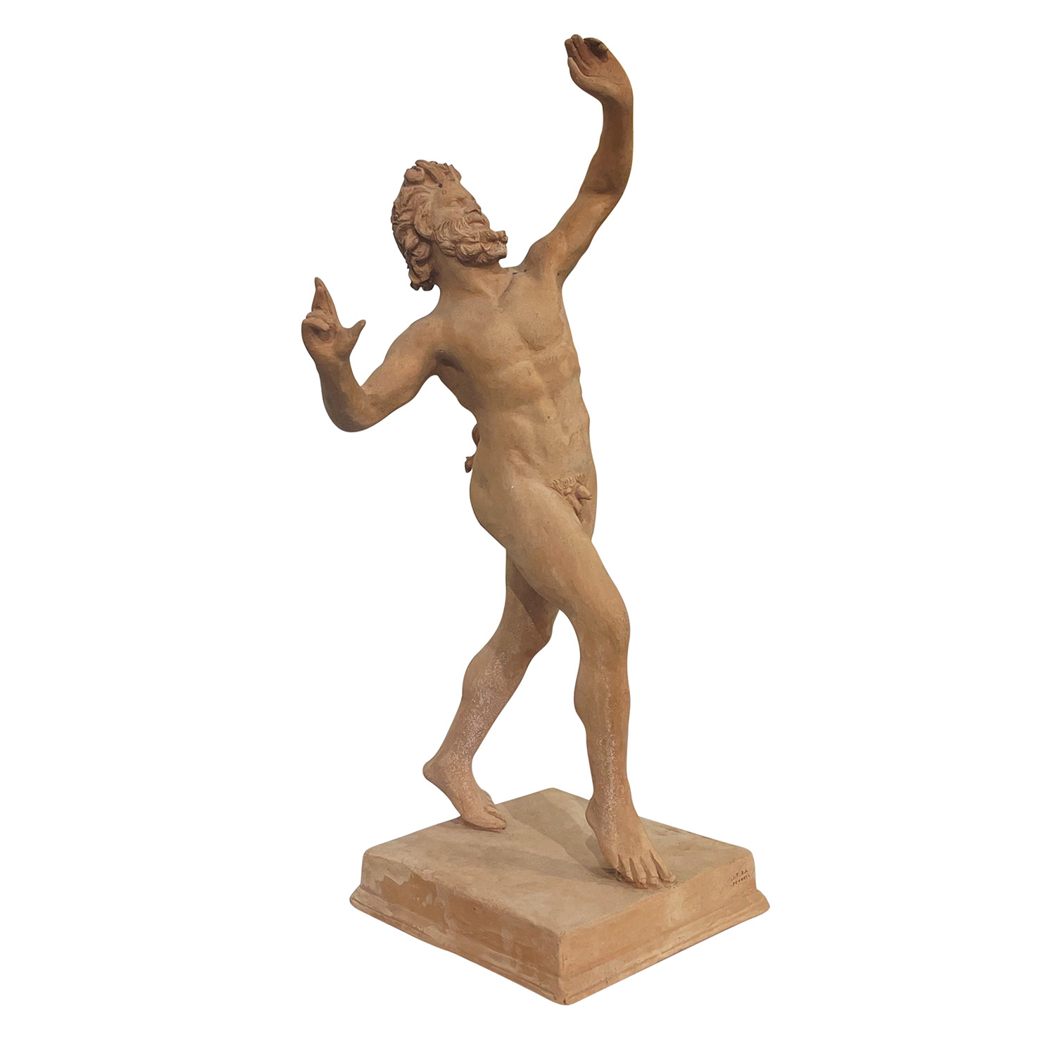 Late 20th Century Dancing Faun Sculpture crafted in Italian Terracotta