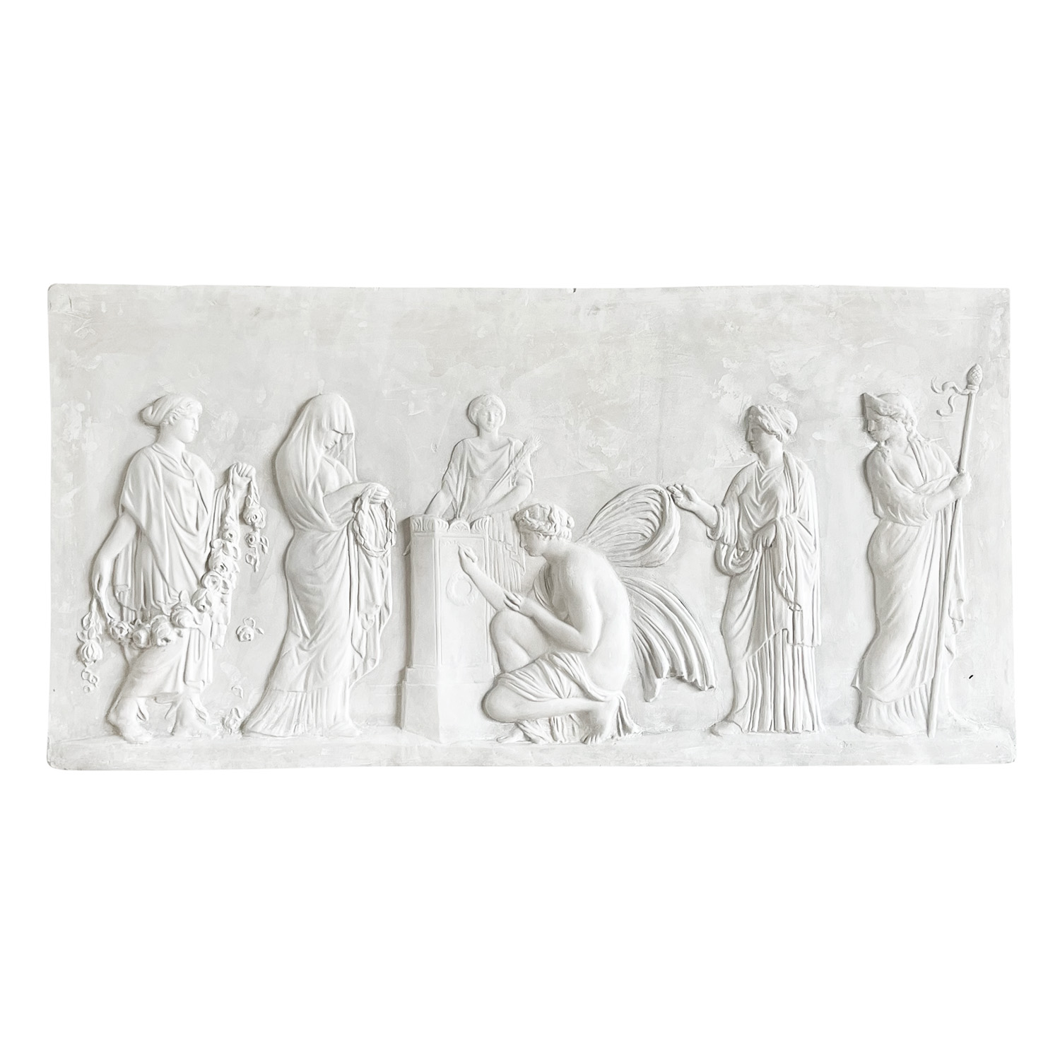 20th Century French Vintage Wall Plaster Relief of the Greek God Dionysus