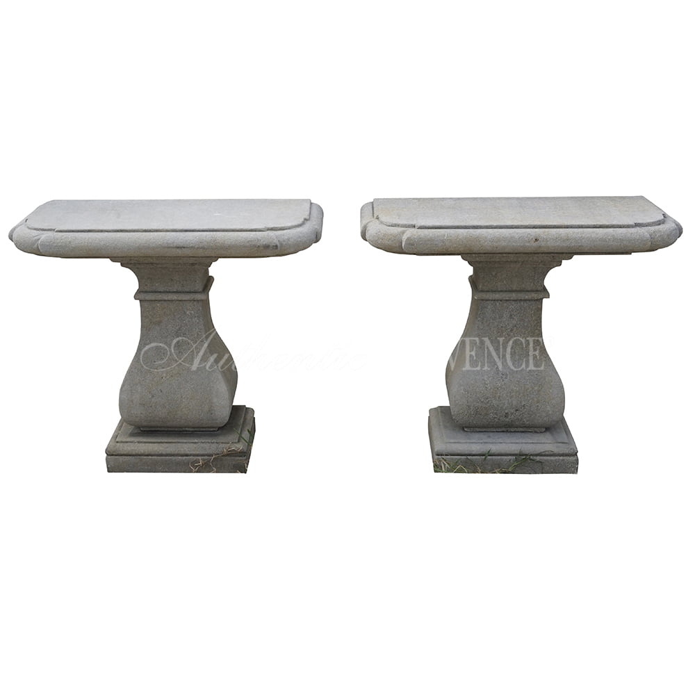 20th Century French Pair of Limestone Consoles Menton