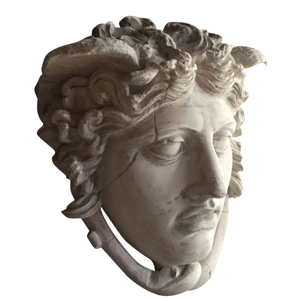 Roman God Mercury Mask | French Plaster | Authentic Provence | Fine