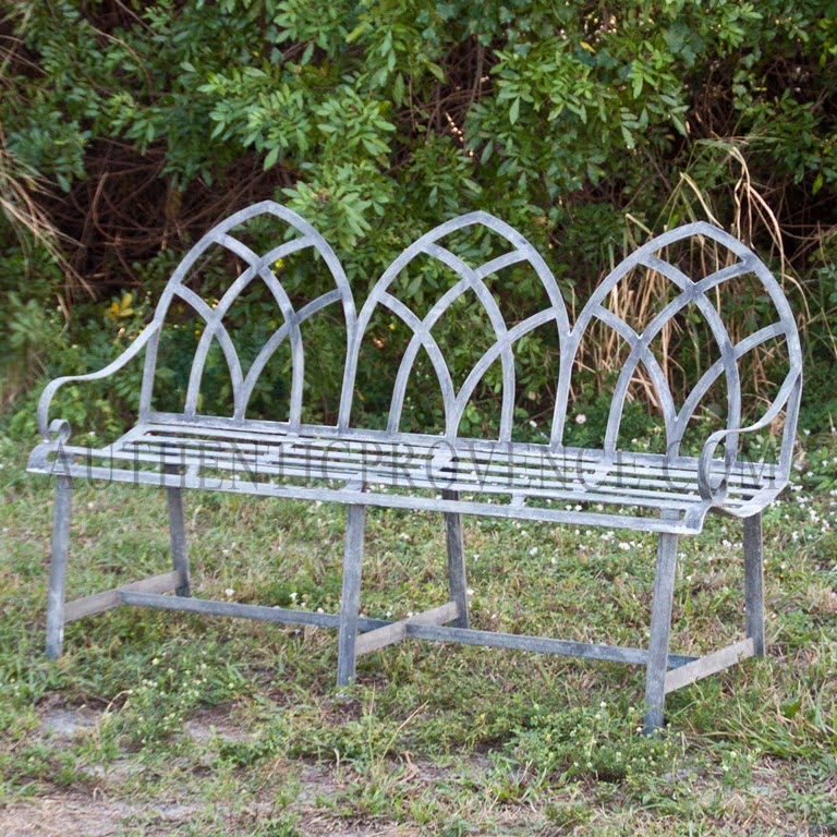 Galvanized Metal Gothic Bench