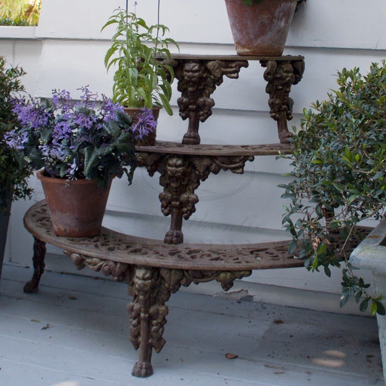 Antique Victorian Style Tiered Cast Iron Garden Plant Stand