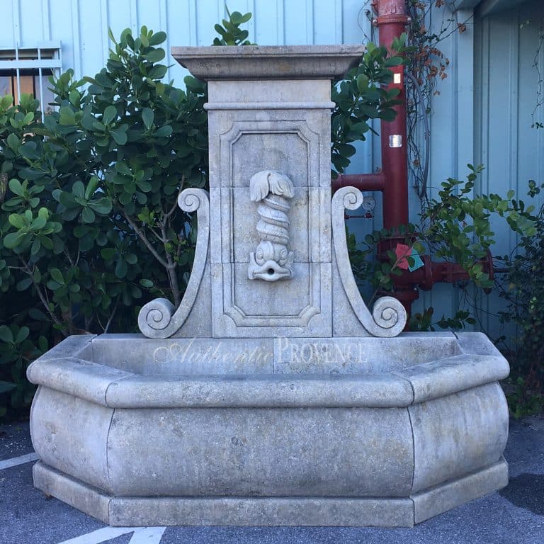 Fontaine Dauphin | French Limestone Wall Fountain | Fine Garden Antiques