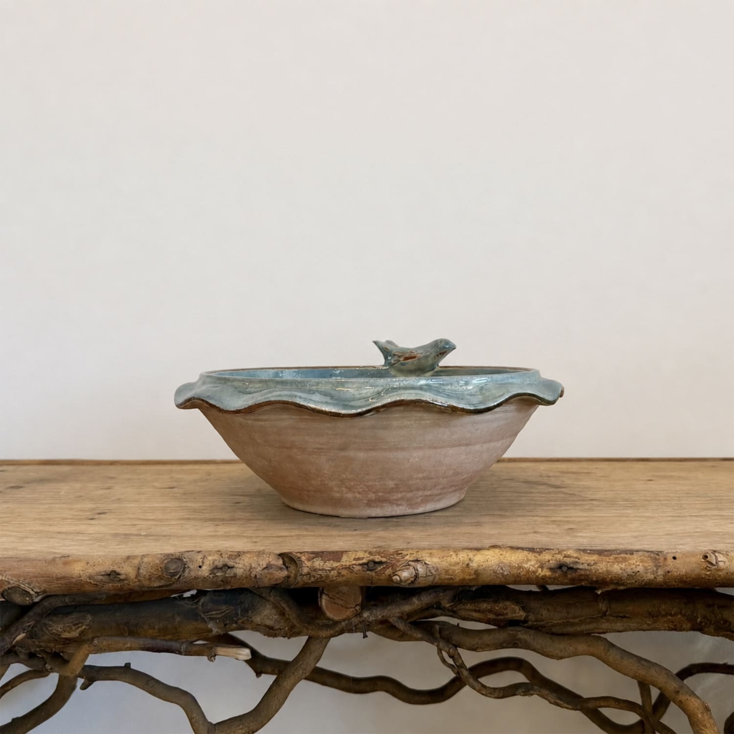 Small Hand Painted Blue Enamel Bowl from France