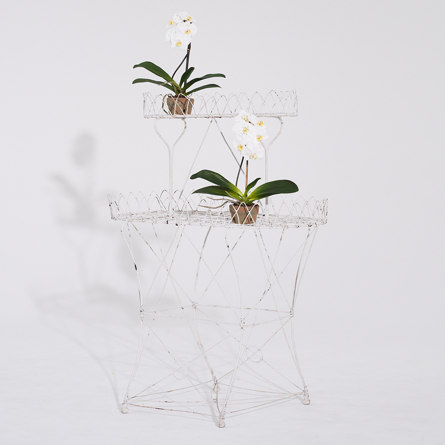 Two-Tier French Provincial Wire Garden Plant Stand