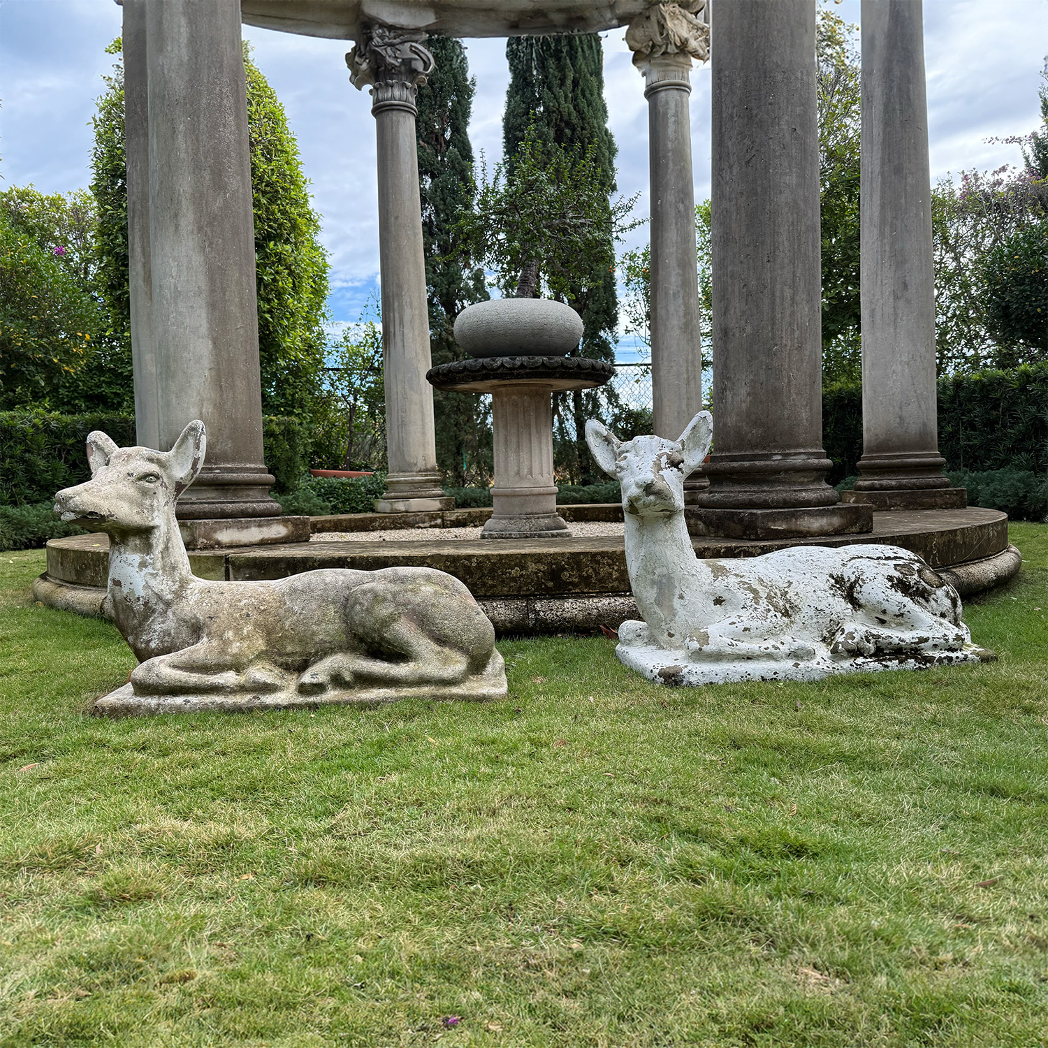 20th Century French in Stone Deer Garden Statues