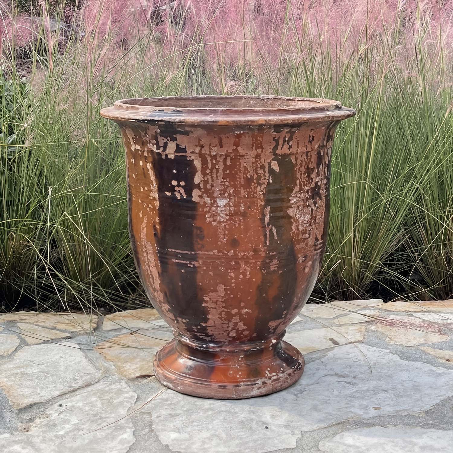 Antique Provencal Anduze Garden Pot 1840 Hand Thrown in Terra Cotta