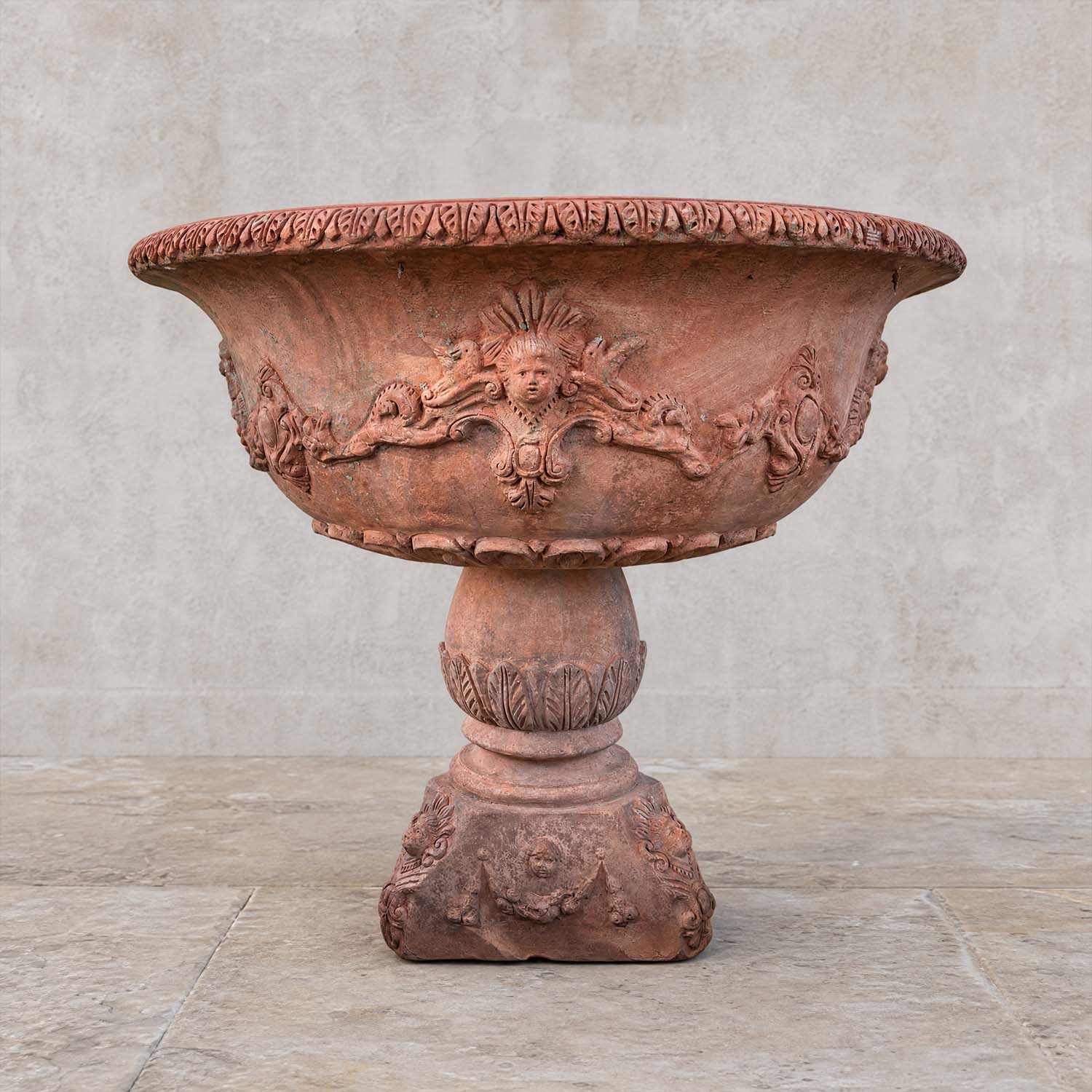 Renaissance Style Fountain Basin in Terracotta from Tuscany