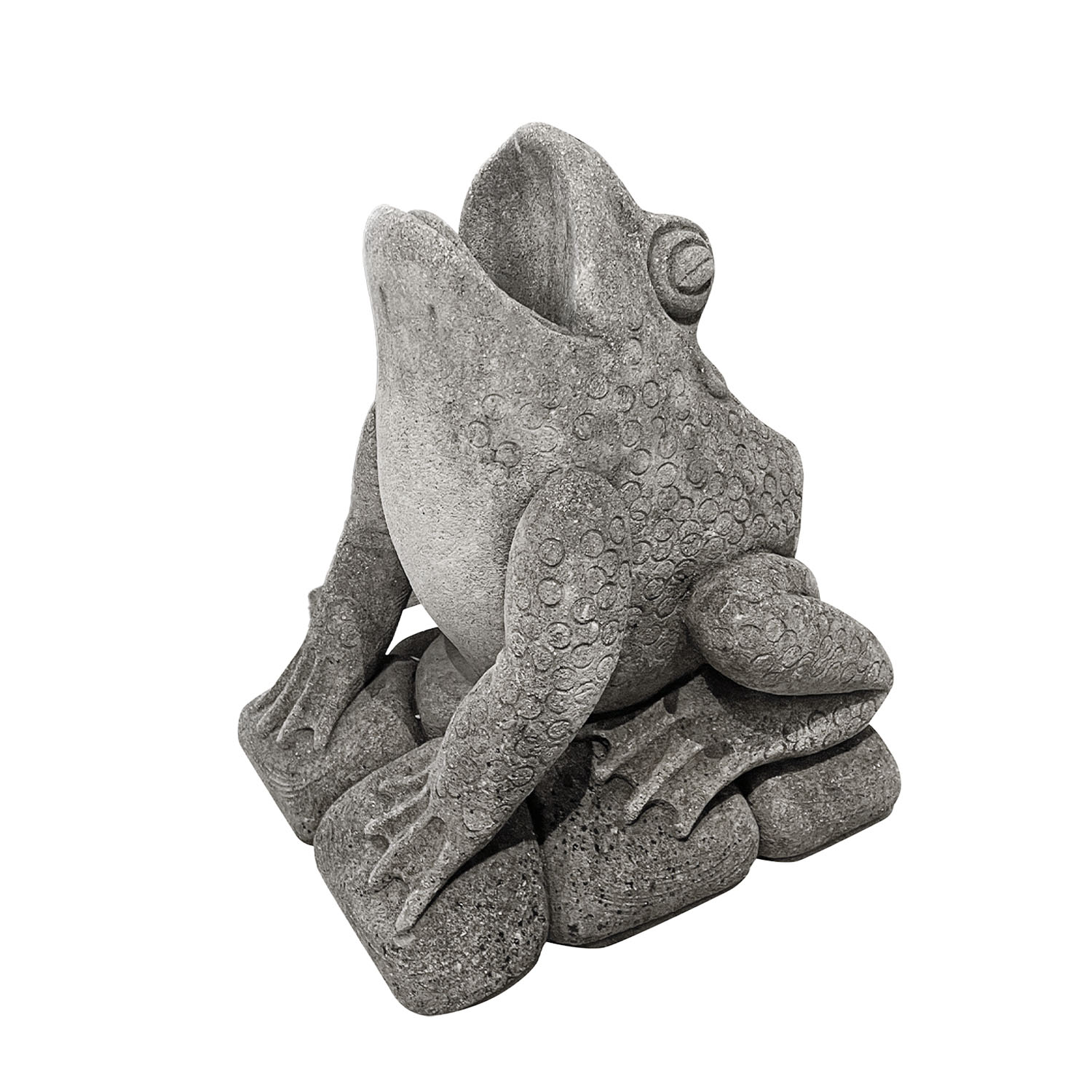 Carved Limestone Frog Statue