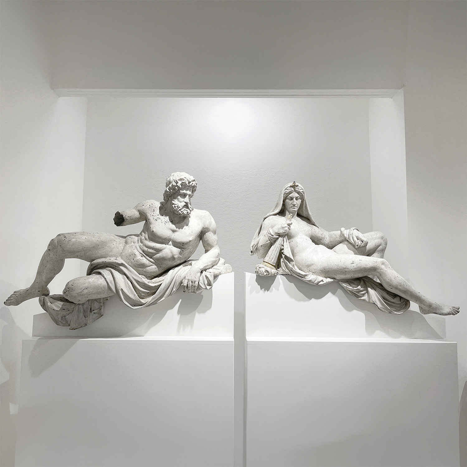 19th Century German Pair of Sculptures in Zinc by Philipp Konrad Moritz Geiss