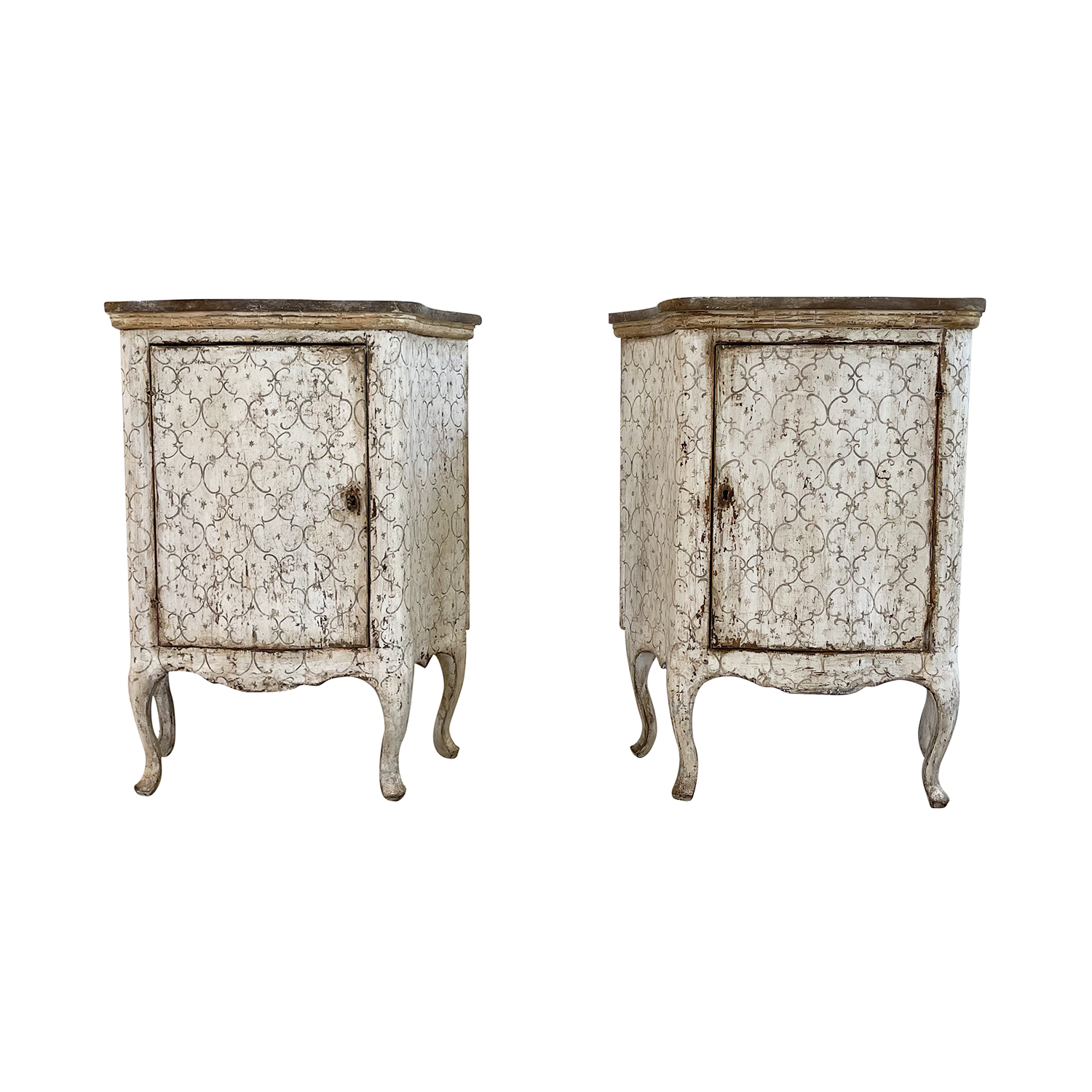 19th Century Italian Pair of Antique Louis XIV Pinewood Cabinets Arte Povera