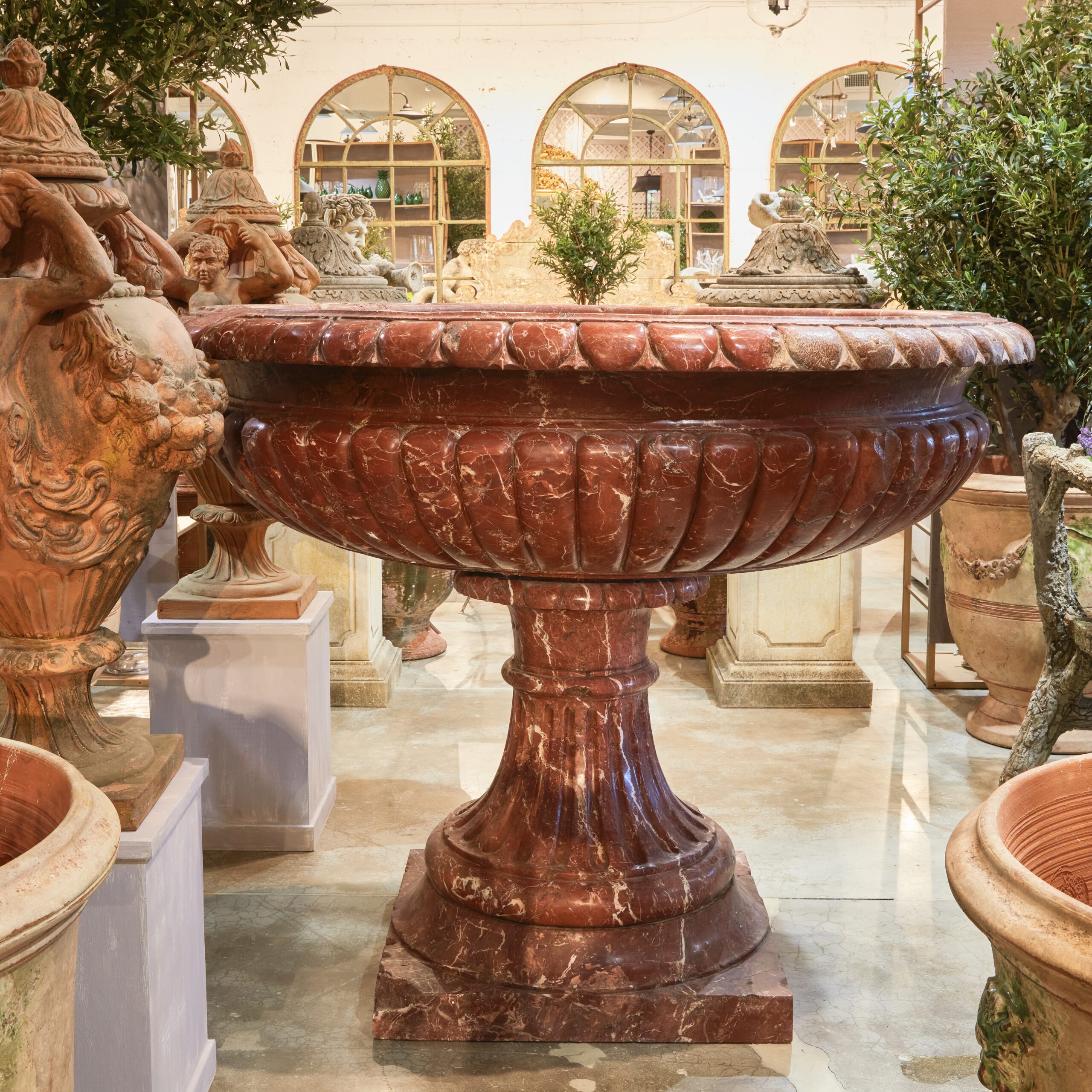 17th Century Italian Carved Marble Fountain Basin