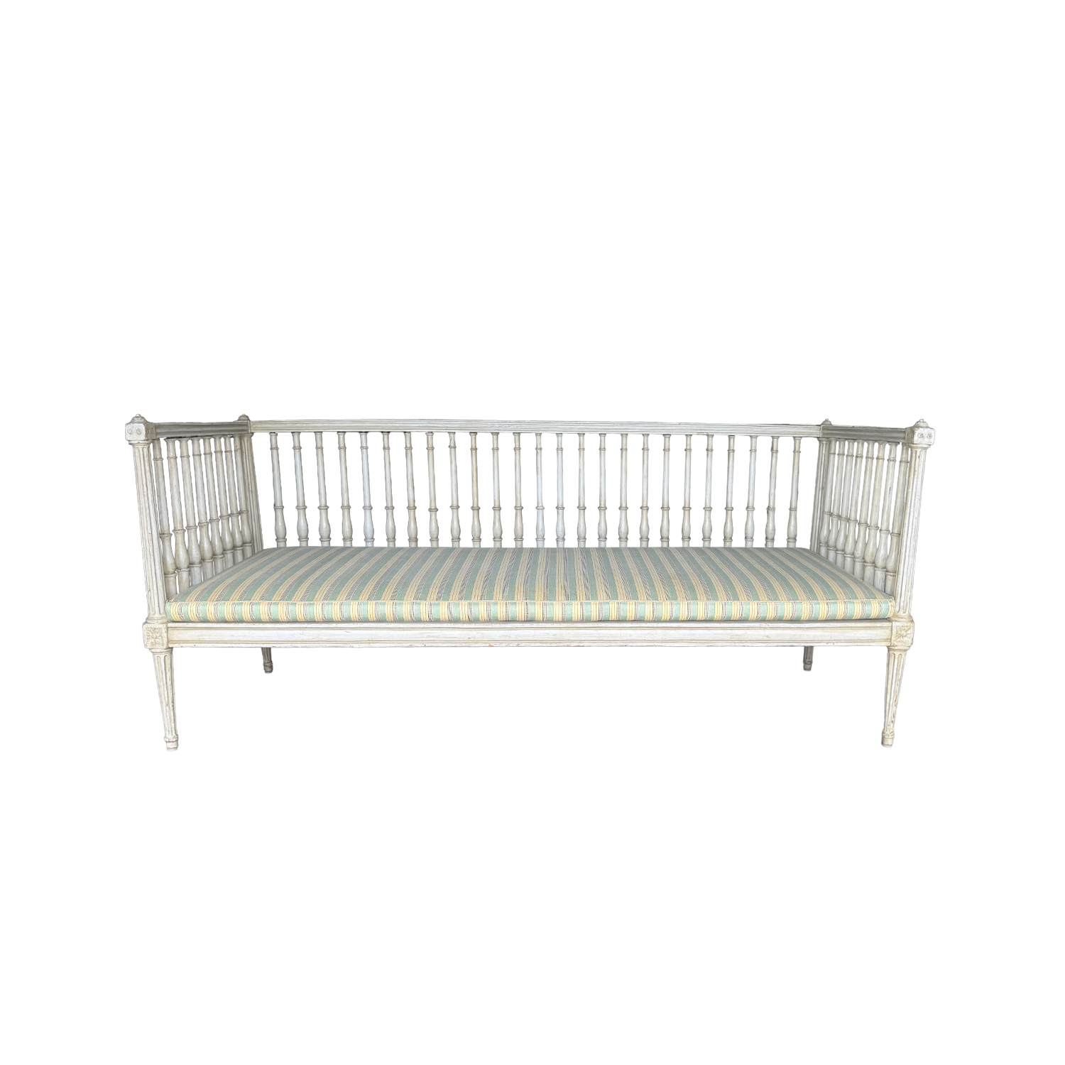 19th Century Swedish Gustavian Pinewood Daybed – Antique Three Seater Bench