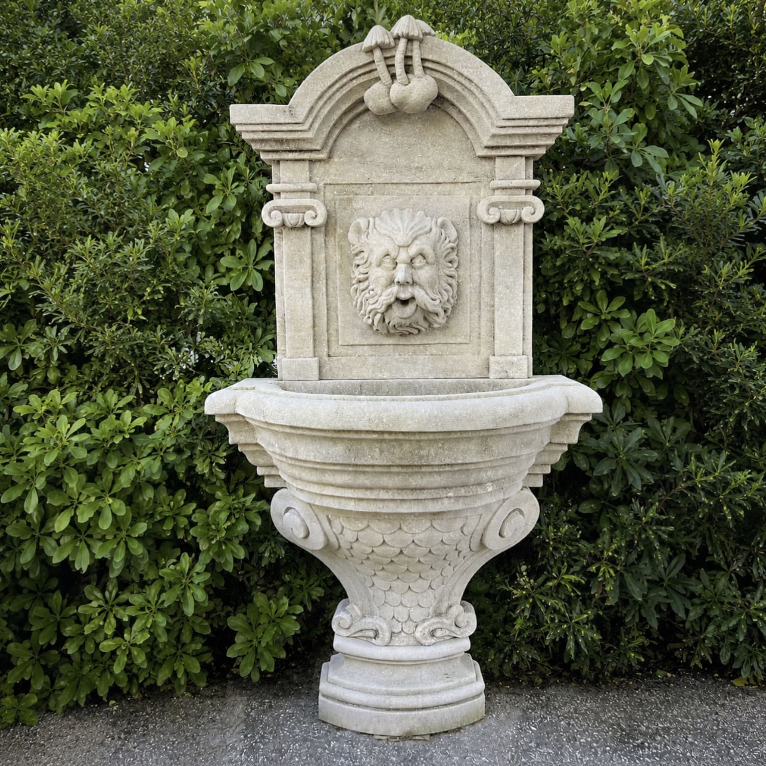 Hand-Carved Limestone Fountain Aeolus