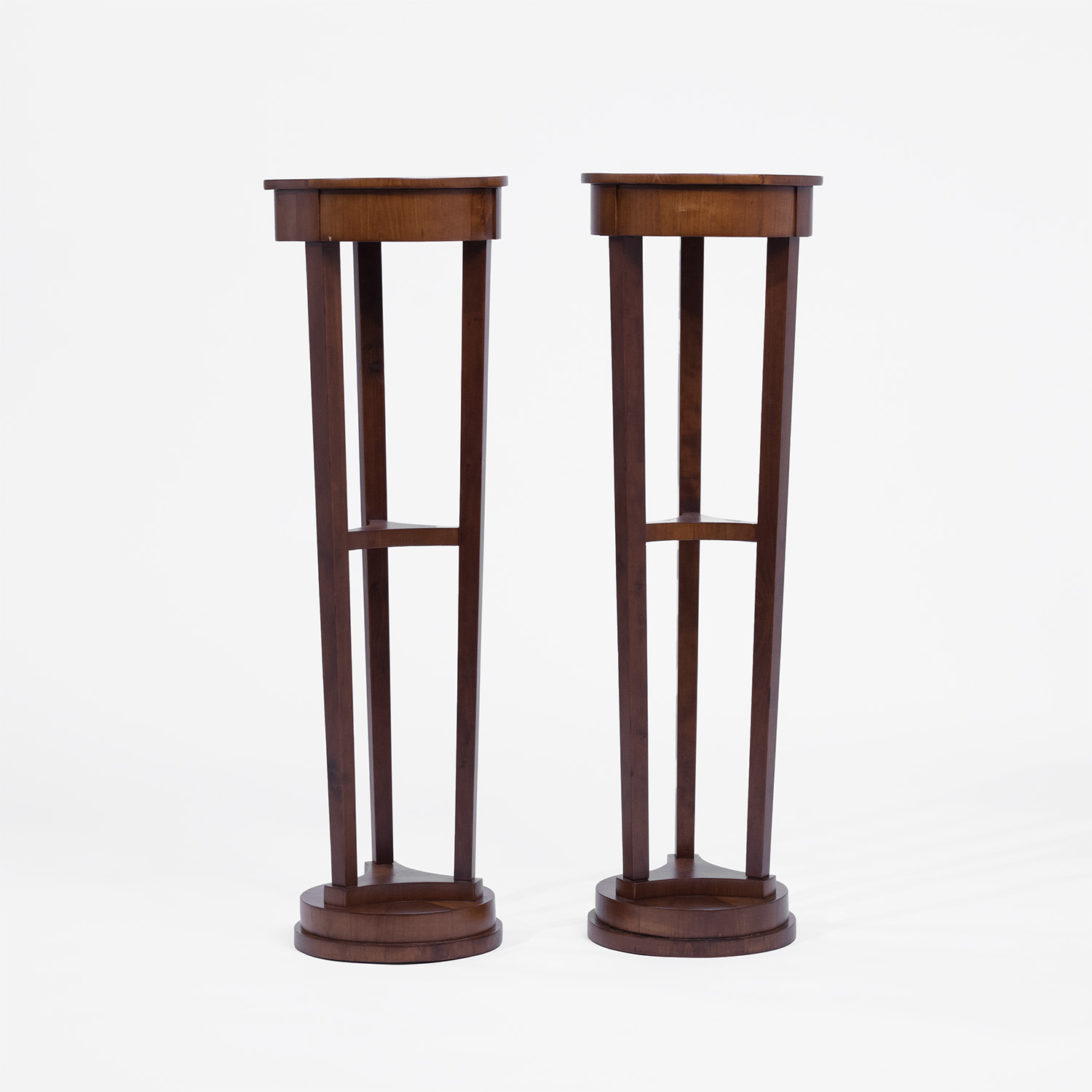 19th Century French Pair of Antique Empire Polished Mahogany Pedestals