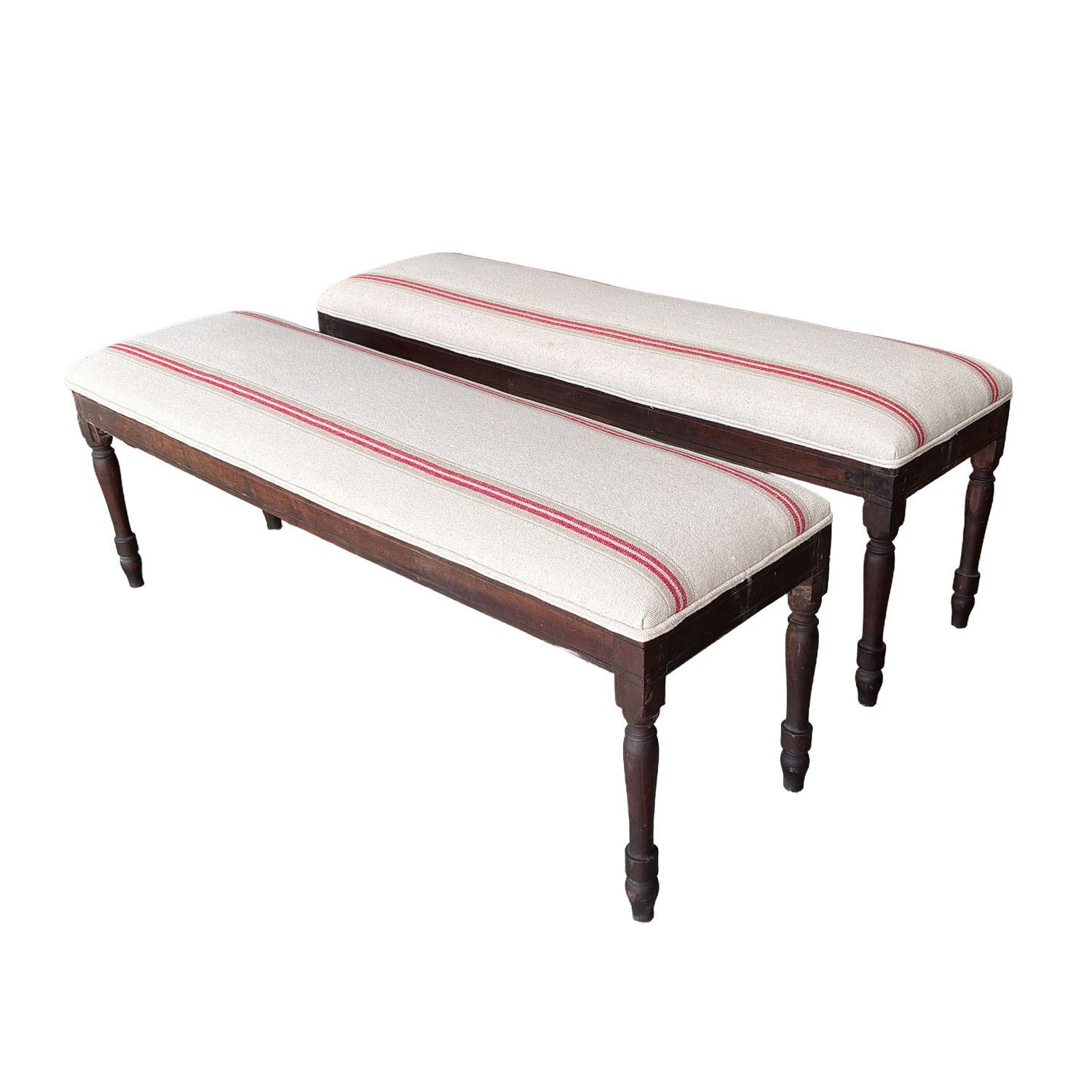 18th Century French Pair of Antique Louis XVI Provencial Walnut Benches