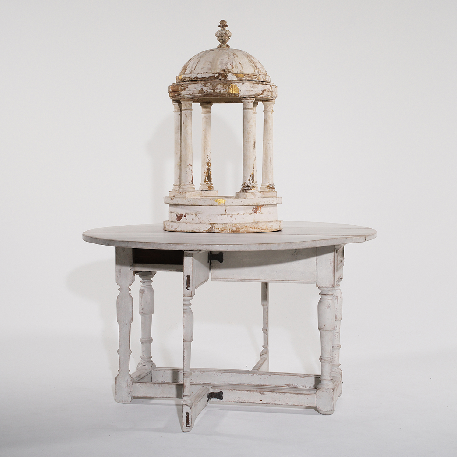 19th Century White-Grey French Pinewood Model Pavilion – Antique Décor