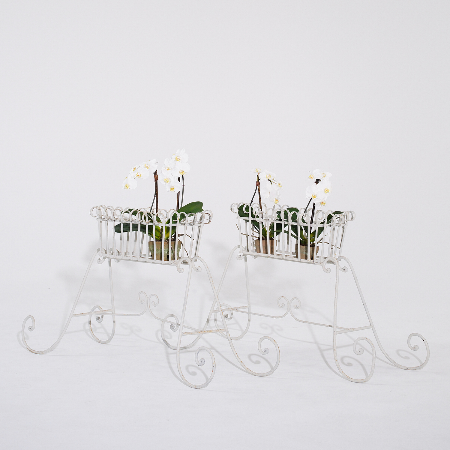 Pair of 1920s French Jardinieres in Wrought Iron