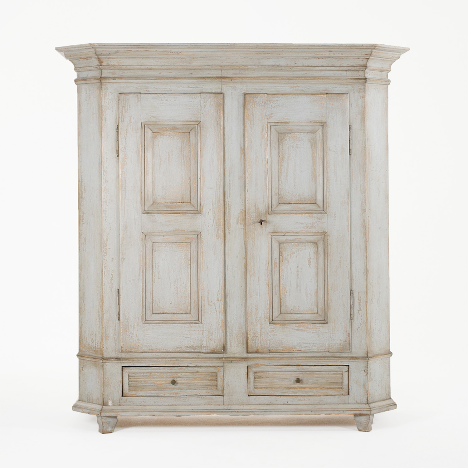 19th Century Swedish Gustavian Pinewood Armoire – Antique Scandinavian Cabinet