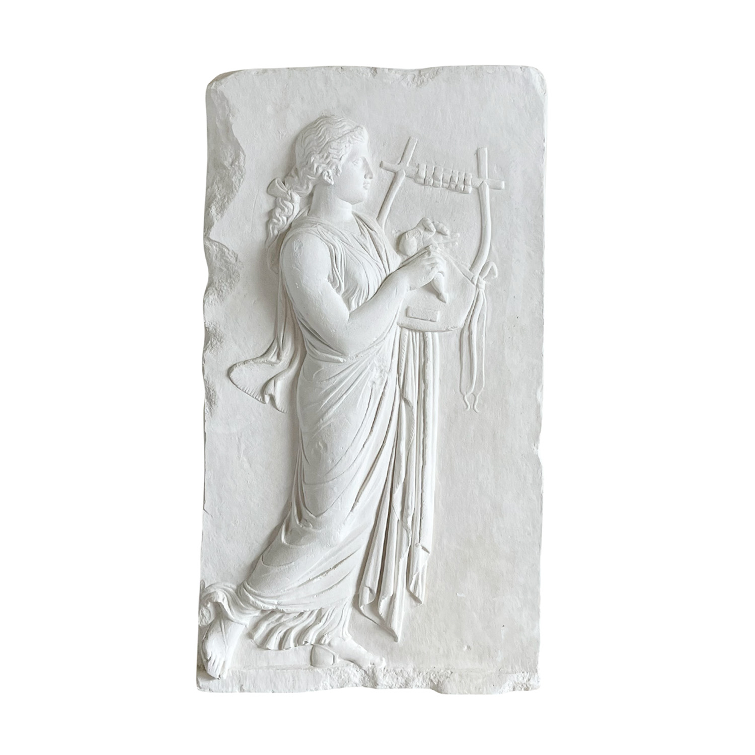 20th Century French Vintage Wall Plaster Relief of the Greek Goddess Erato