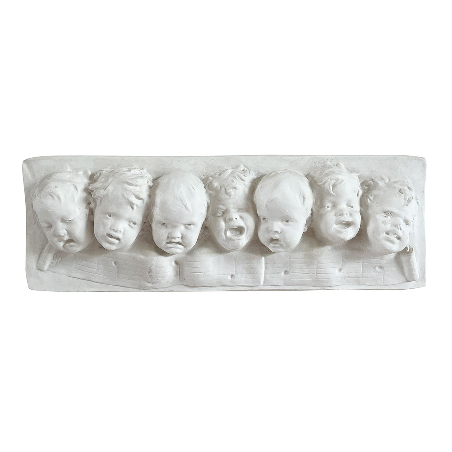 20th Century French Vintage Wall Plaster Relief Fragment of a Children’s Choir