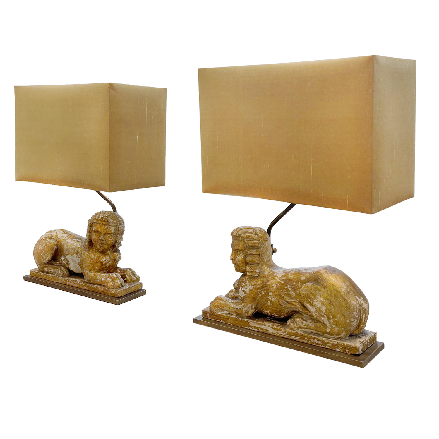 Pair of Late 19th Century of Sphinx Table Lamps