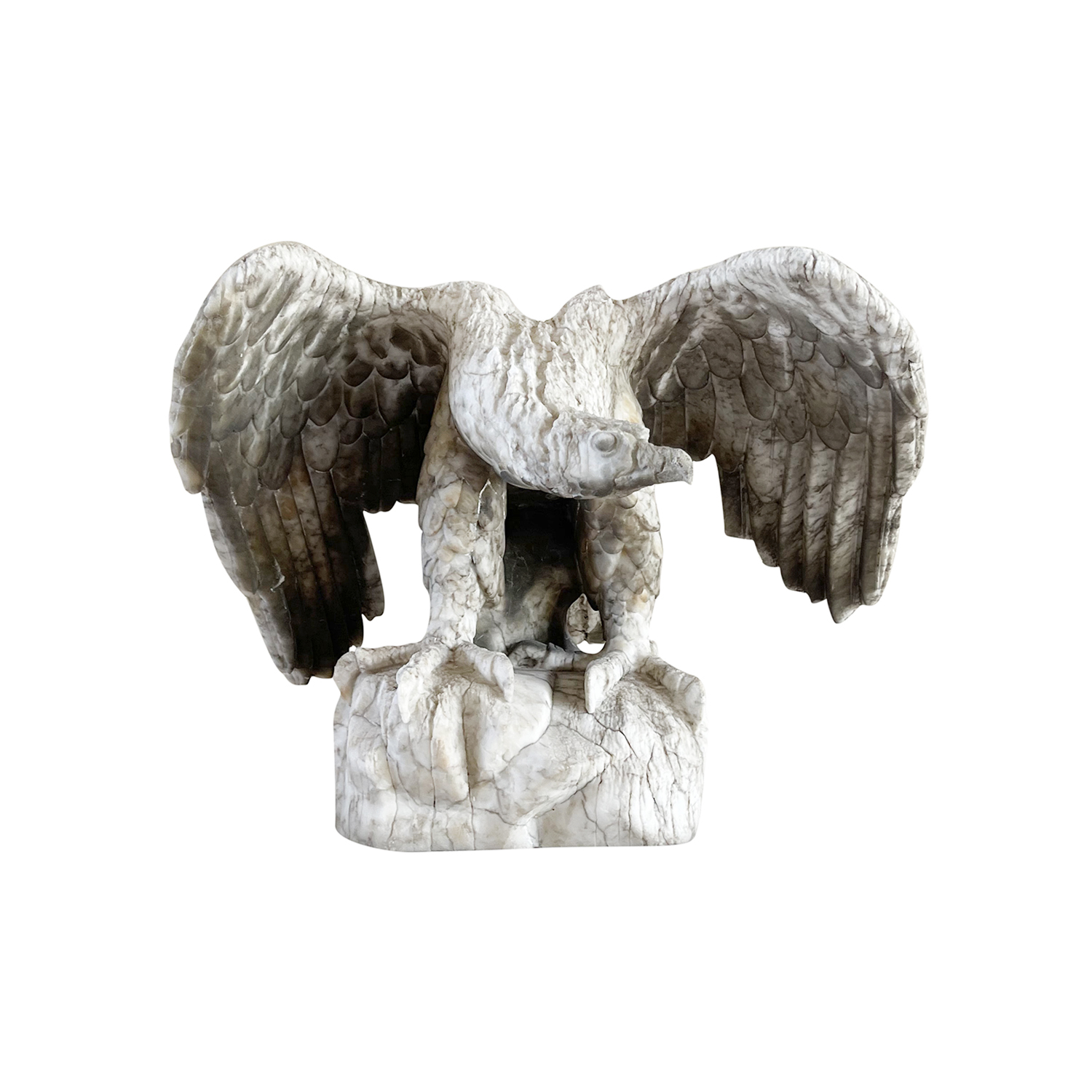 19th Century French Eagle Statue in Marble
