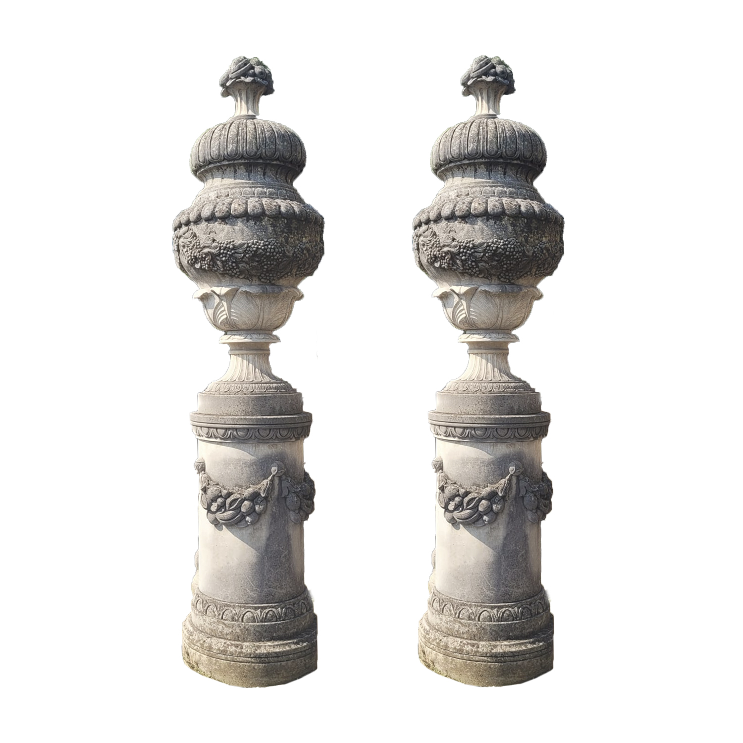 Pair of Napoleon III Style Limestone Finials
