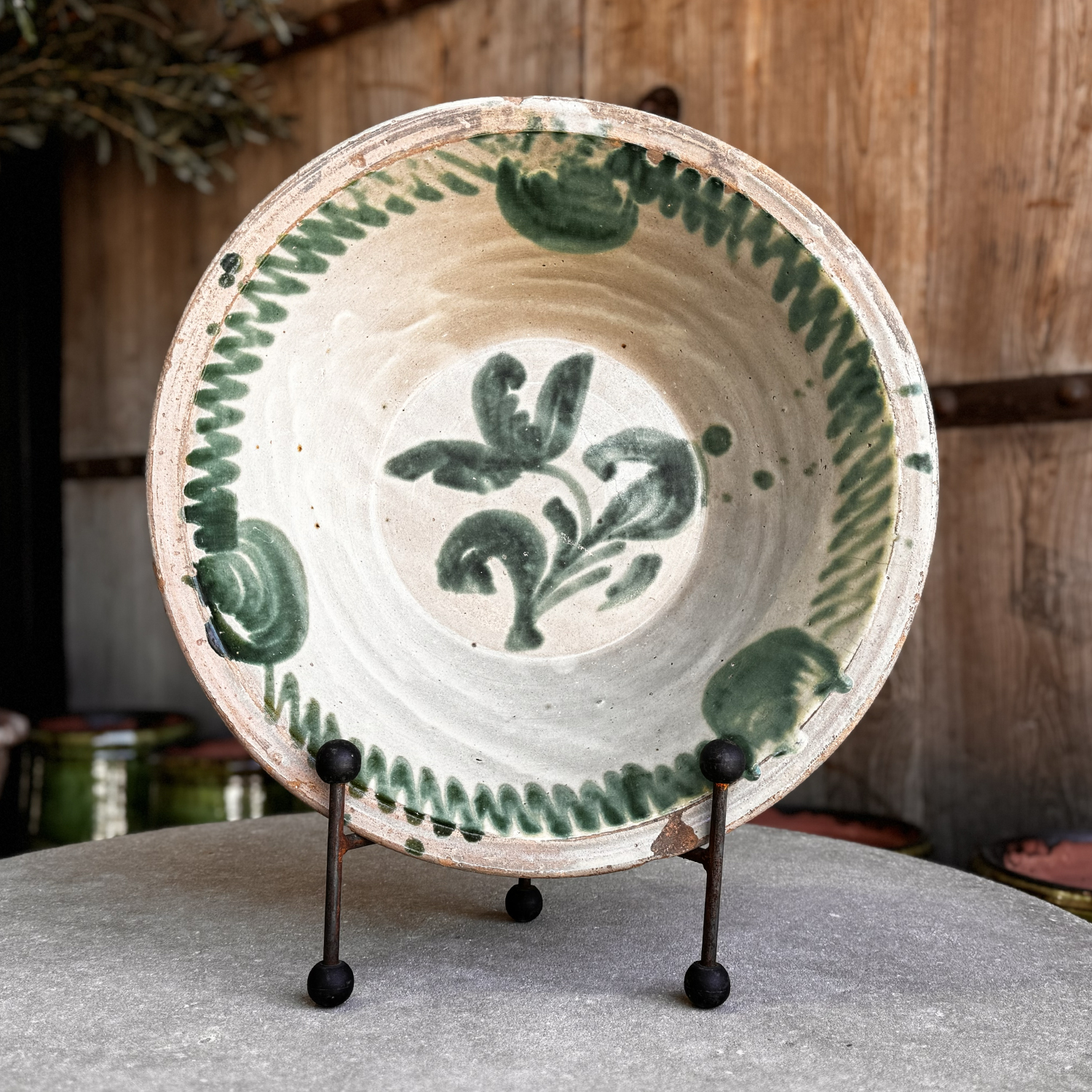 Antique Spanish Lebrillo Ceramic Bowl