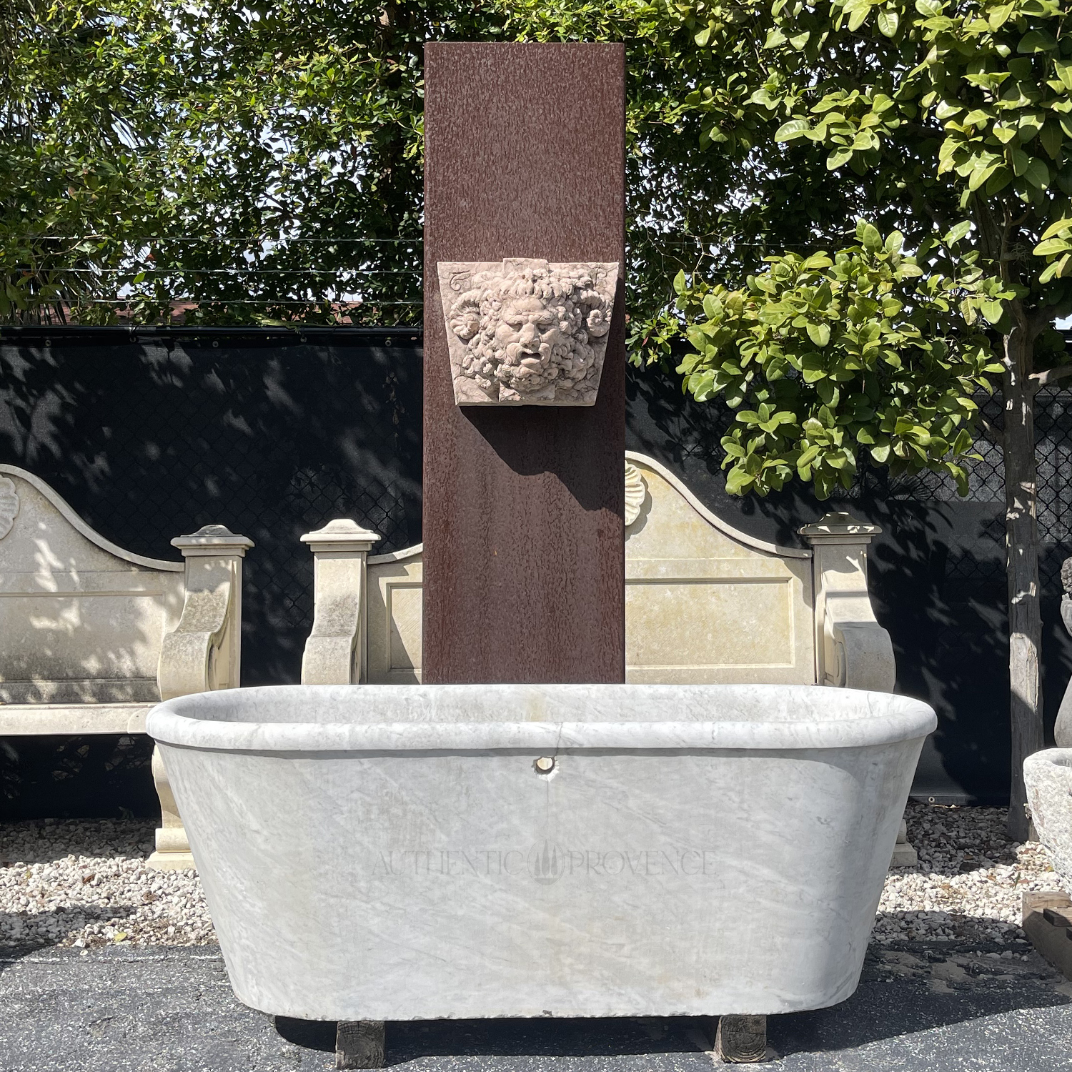 Vintage Garden Fountain in Marble from Italy