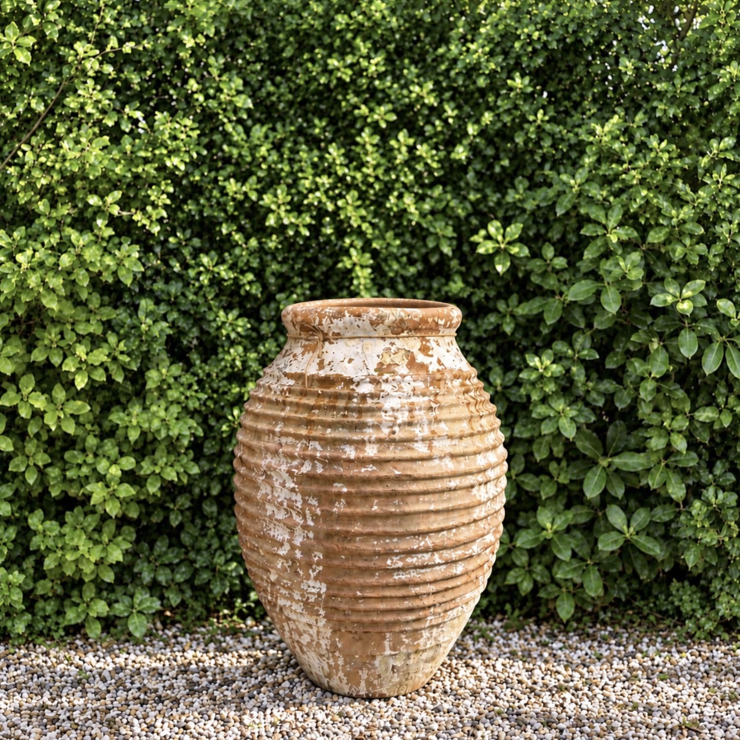 Antique White Washed Mediterranean Jar