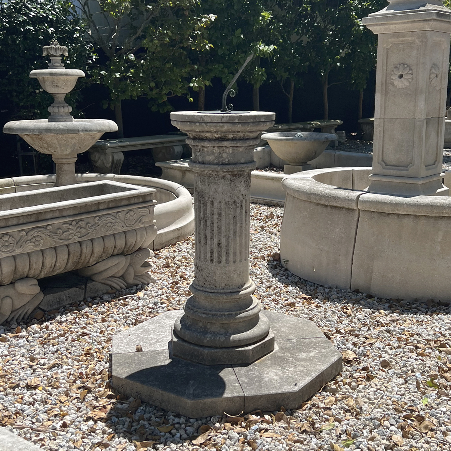 Classical Style Garden Sundial in Limestone
