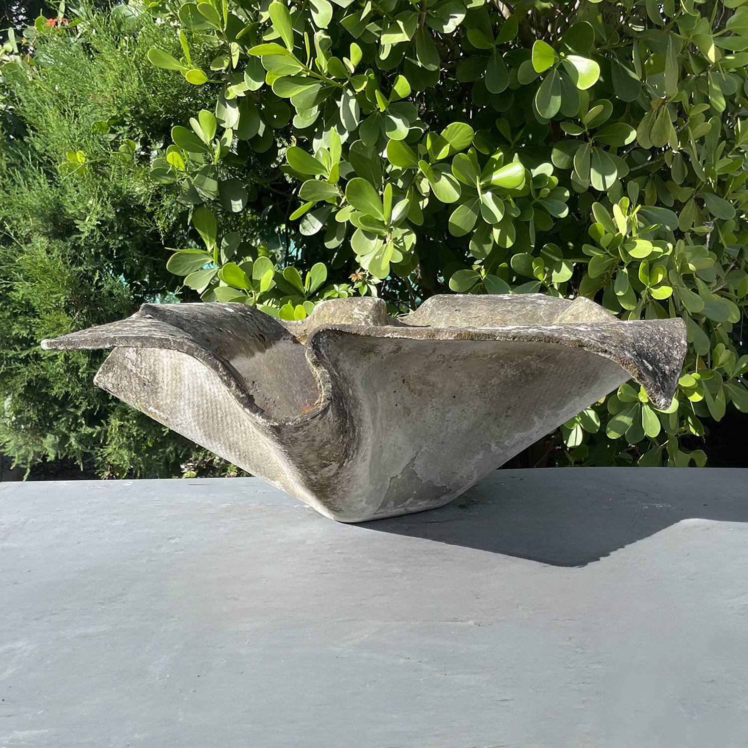 A Vintage Elephant Ear or Handkerchief Garden Planter by Willy Guhl