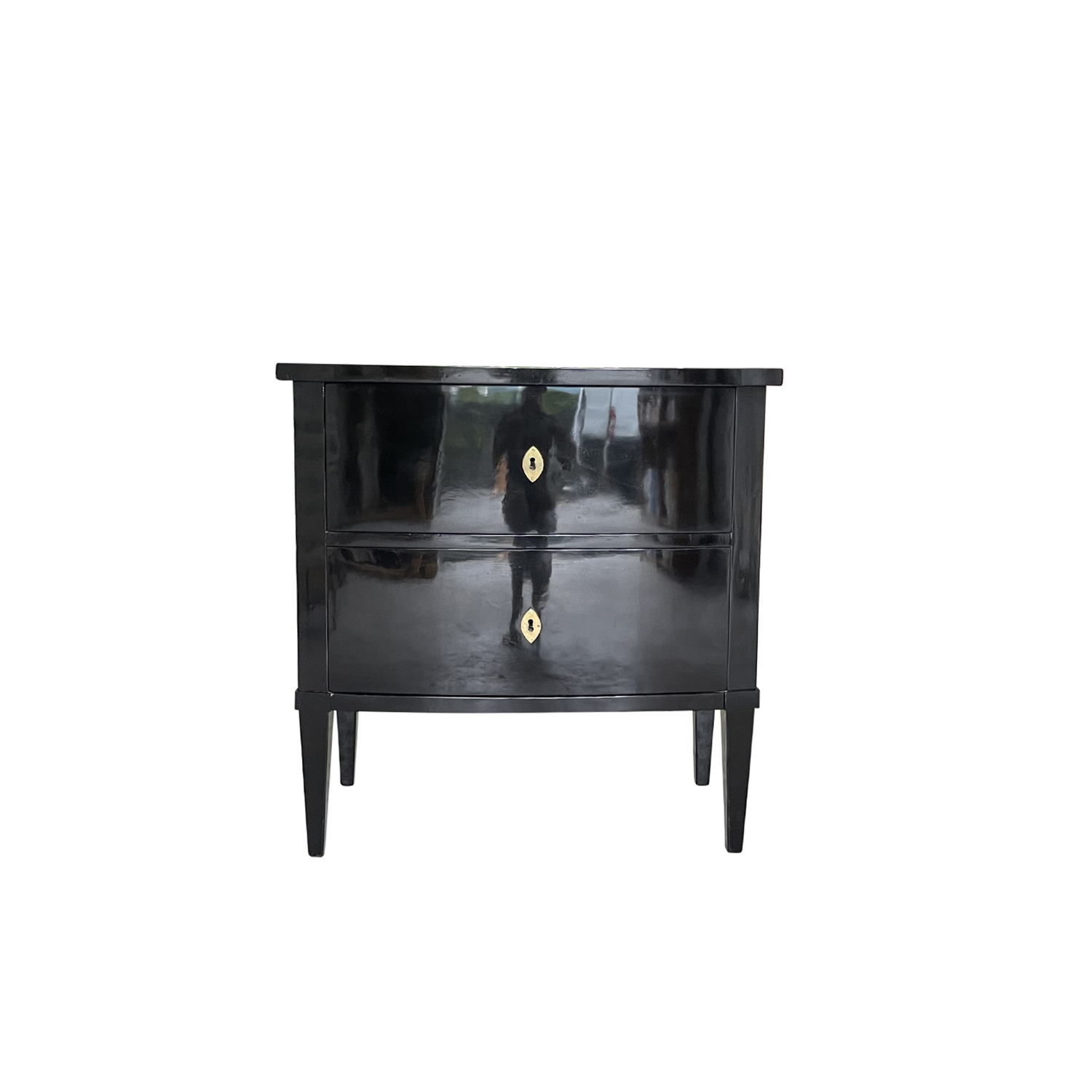 19th Century French Empire Polished Ebony Nightstand – Single Antique Cabinet