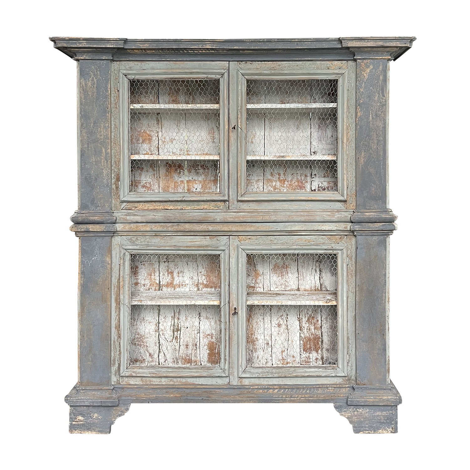19th Century French Provencal Pine Library Bookcase – Antique Buffet Cabinet