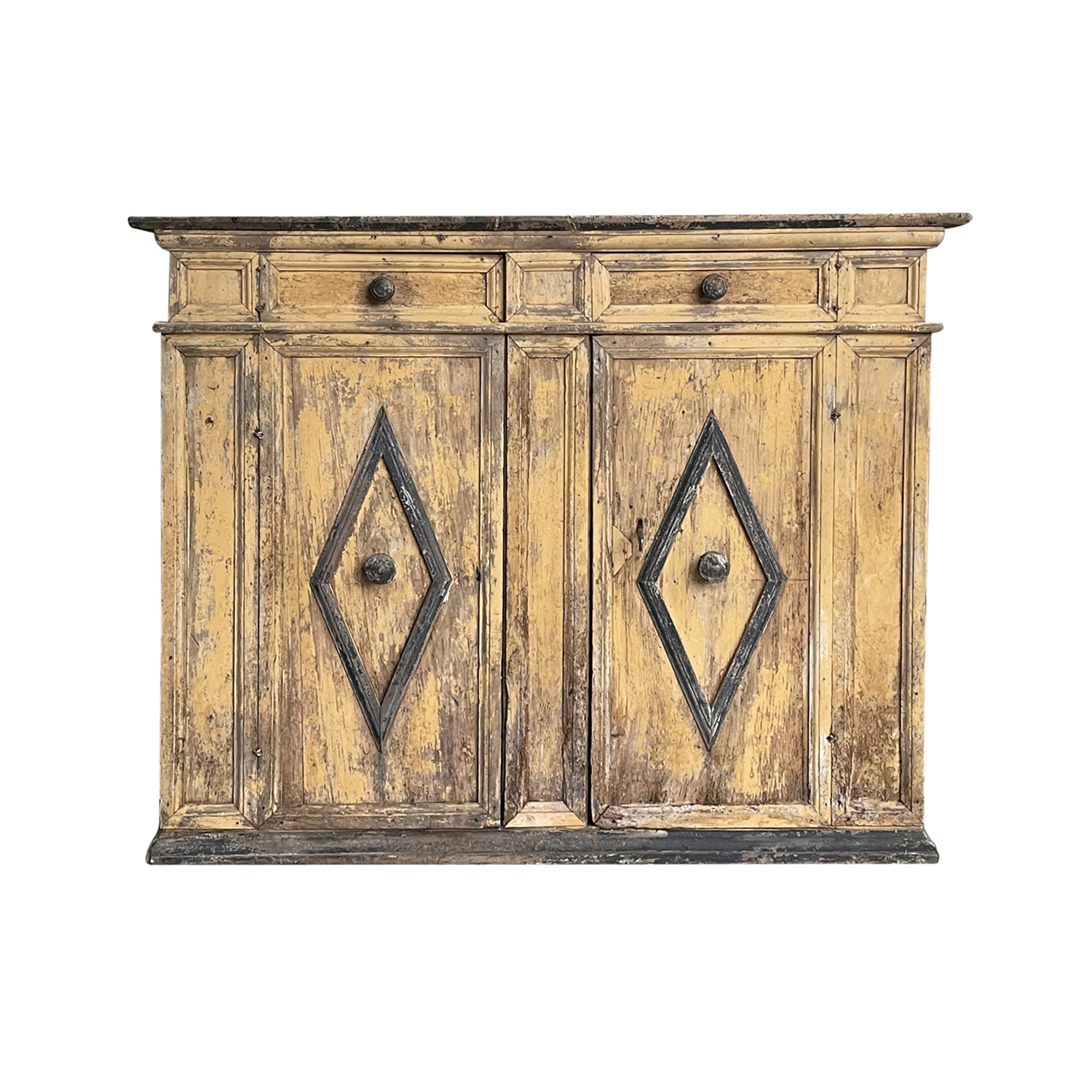19th Century Italian Arte Povera Pine Credenza – Single Antique Tuscan Cupboard