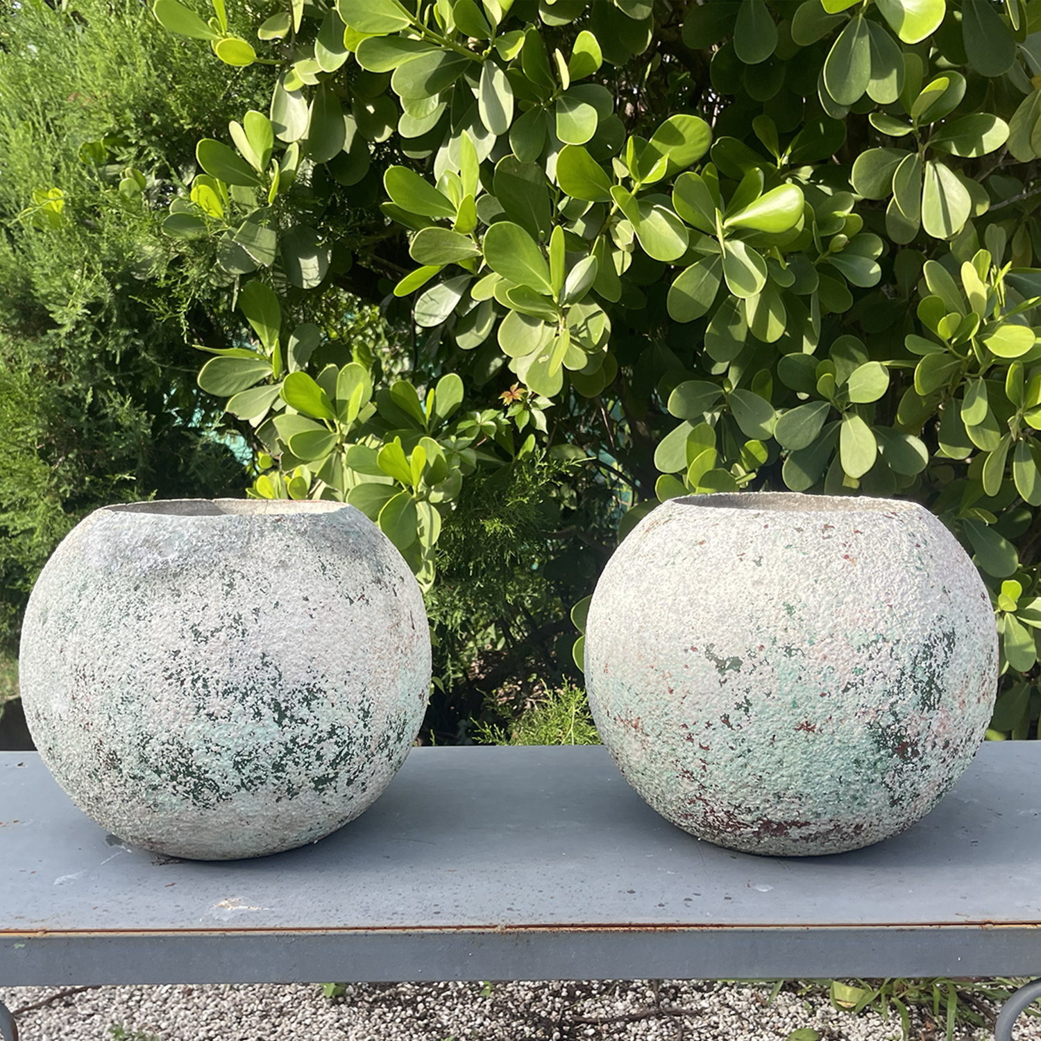 Set of two Spherical Garden Planters 1960s