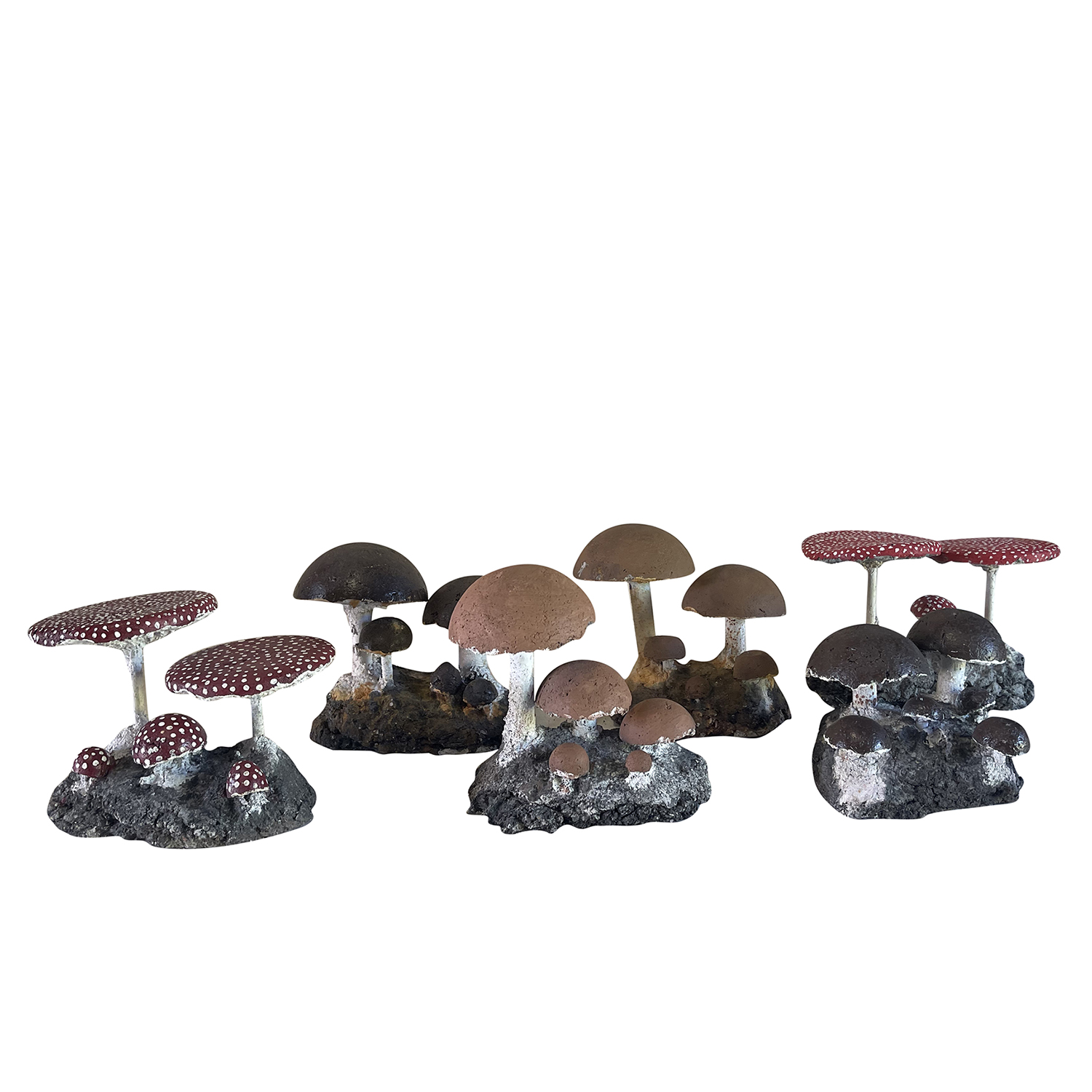 Set of Six French Garden Mushrooms