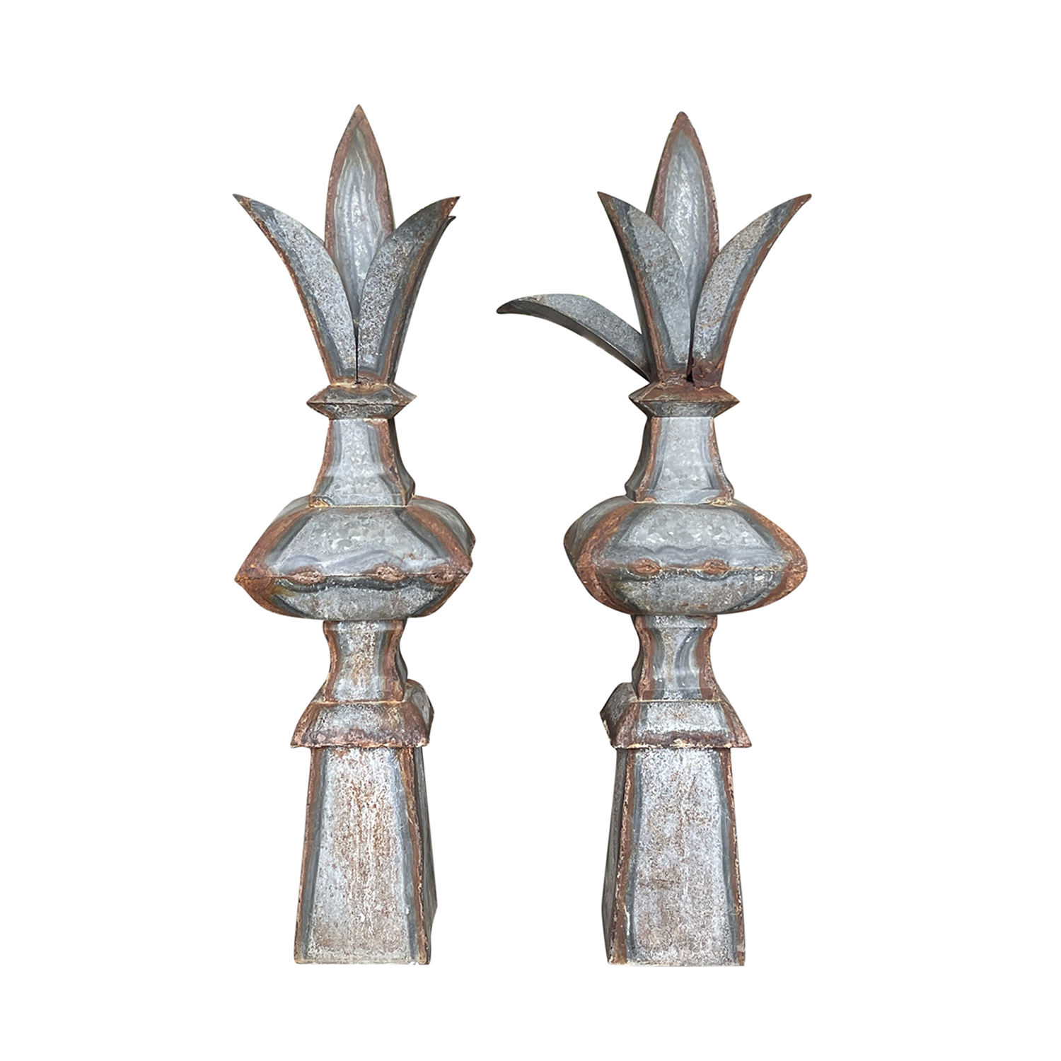 A Pair of French Roof Top Finials in Metal