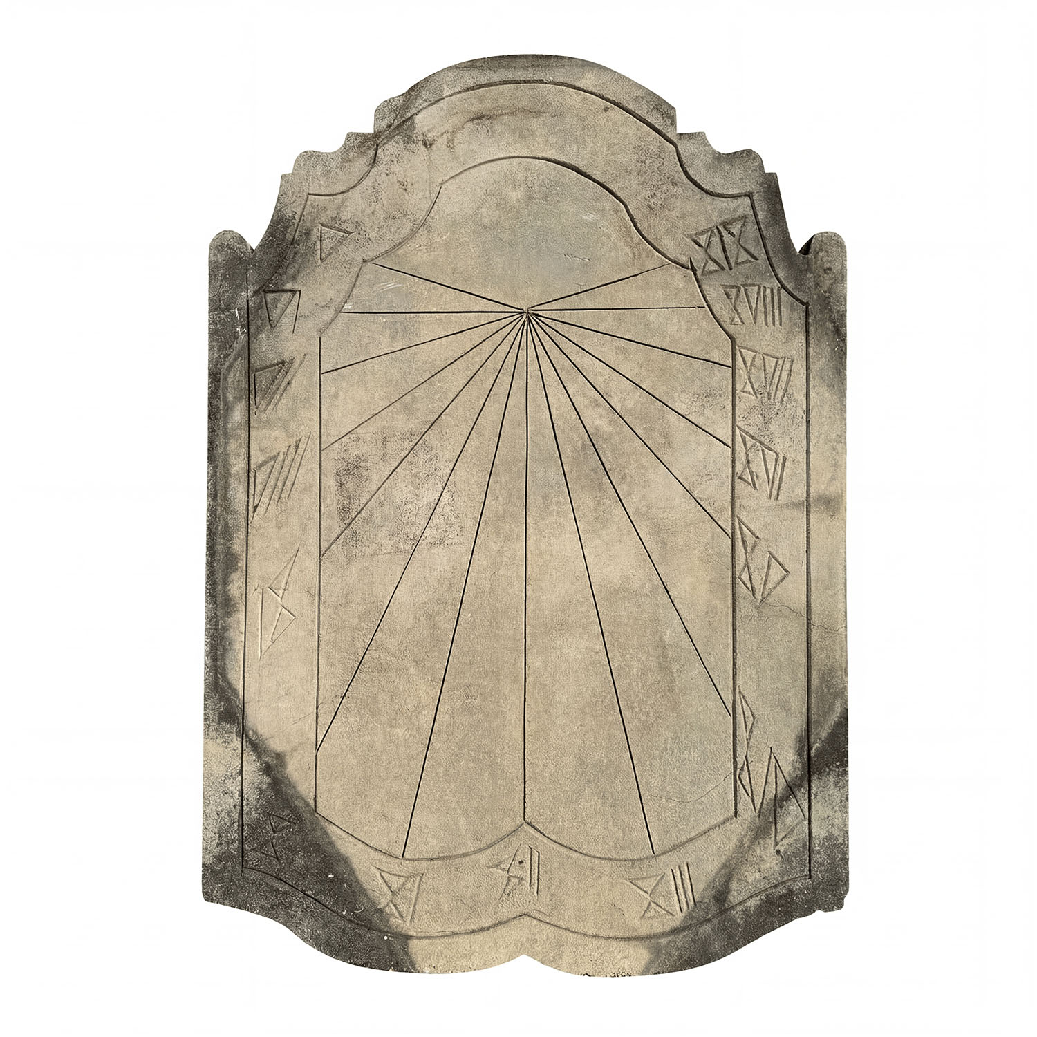 Large Wall Mount Sundial in Hand Carved Limestone
