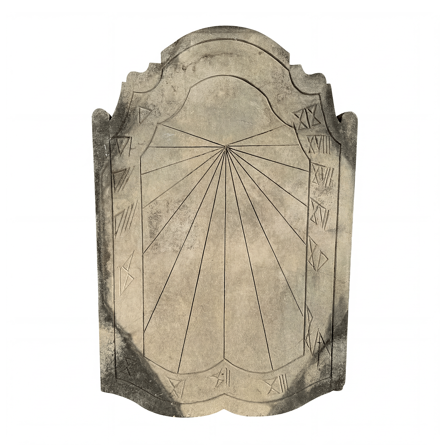 Large Wall Mount Sundial in Hand Carved Limestone