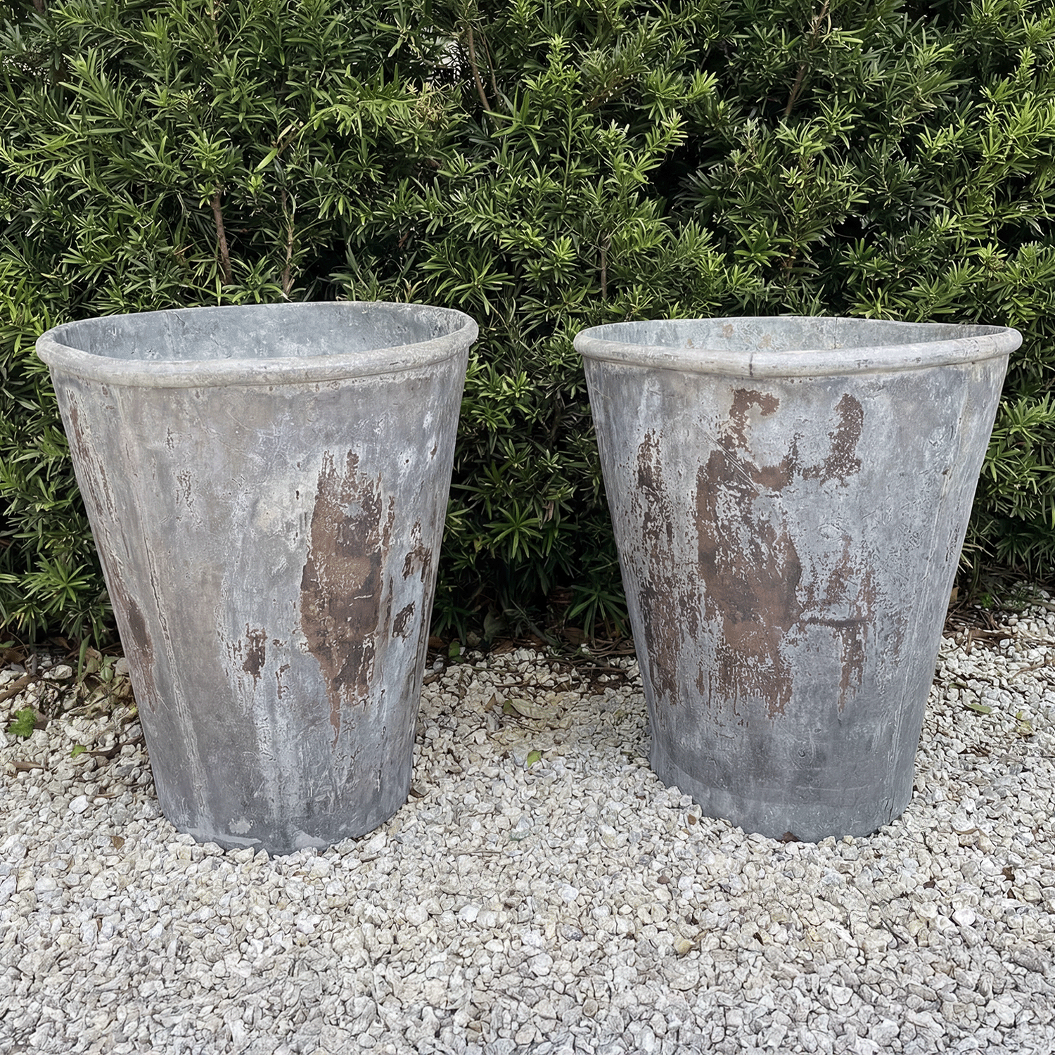 Pair of Lead Garden Planters in Lead, England 1980