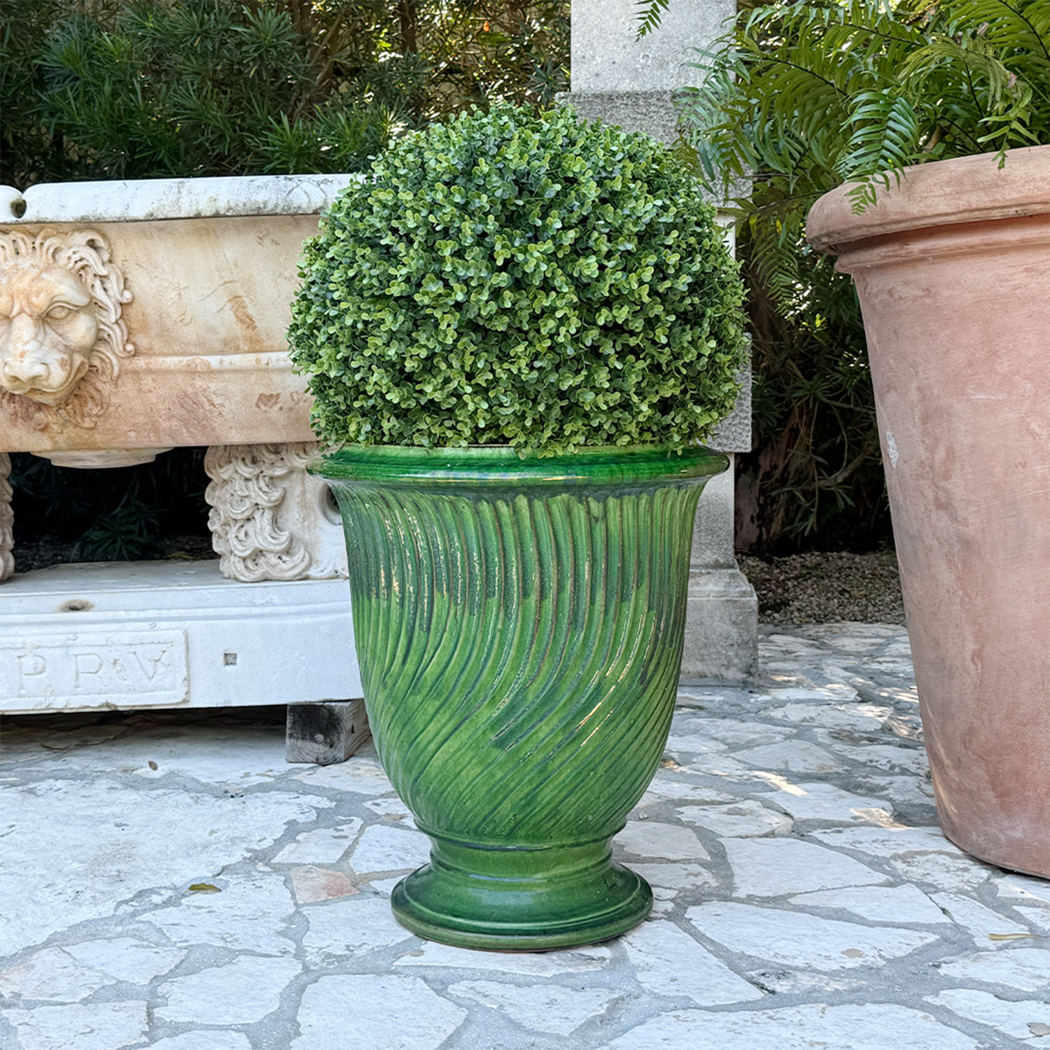 Trio of Anduze Garden Planter Strie