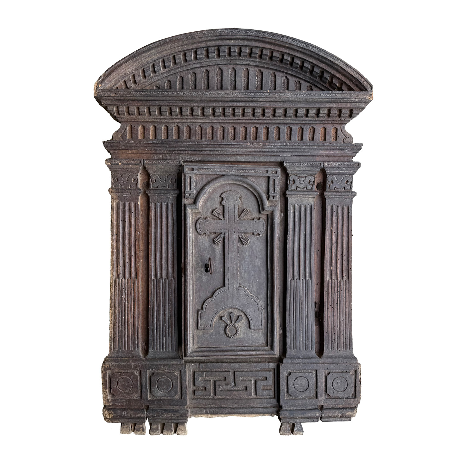 17th Century Italian Tabernacle Walnut Door – Antique Renaissance Décor Piece